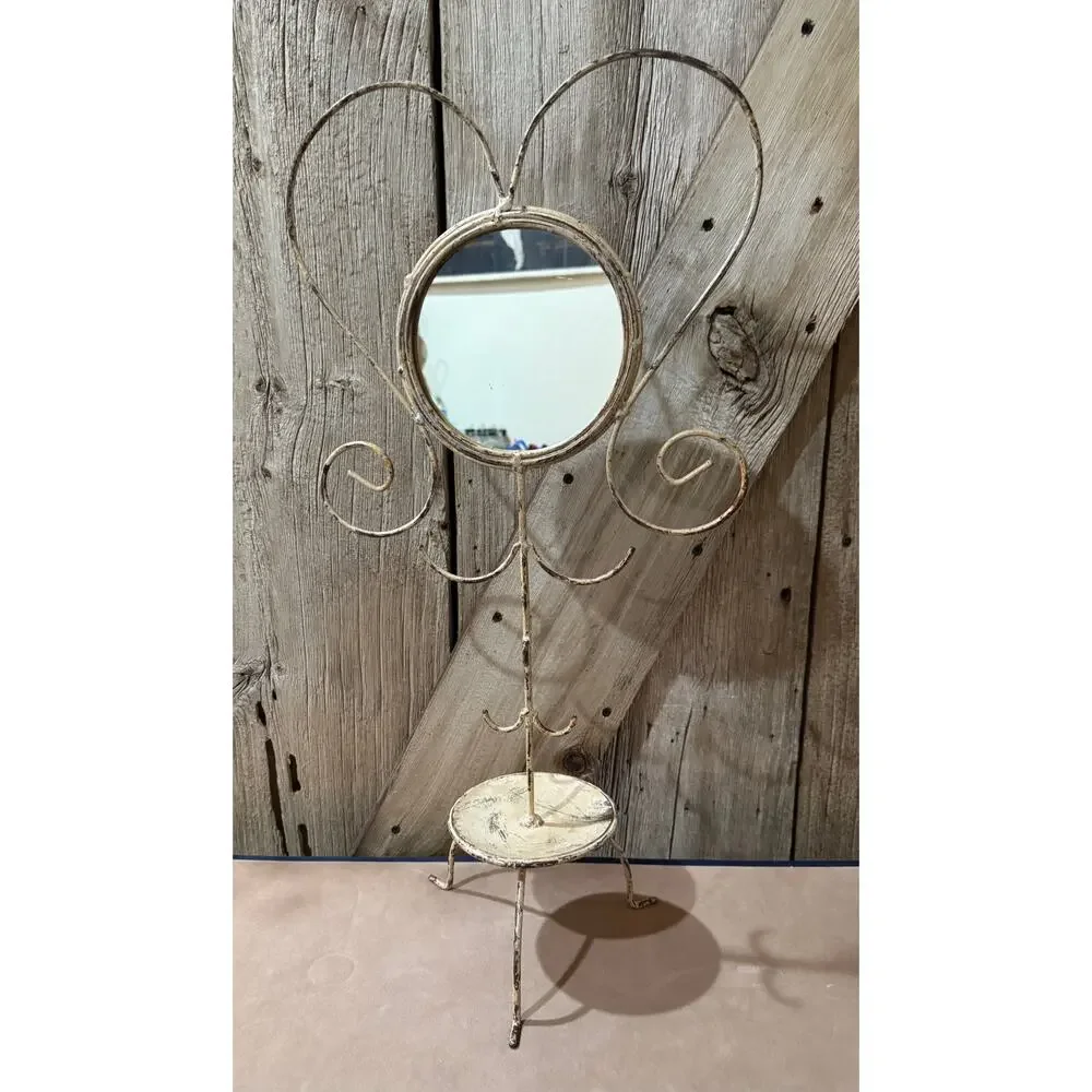 Wrapables Ashley Metal Girl Figure w/ Mirror Face Jewelry Organizer Trinket Dish